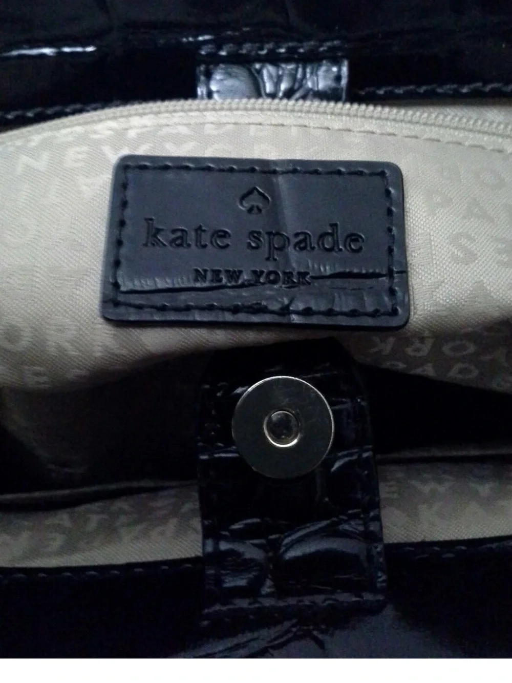 kate spade Black Croc-Embossed Tote